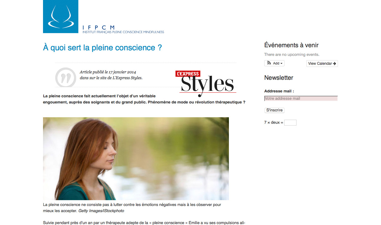 Exemple d'un article de presse du site www.ifpcm.fr