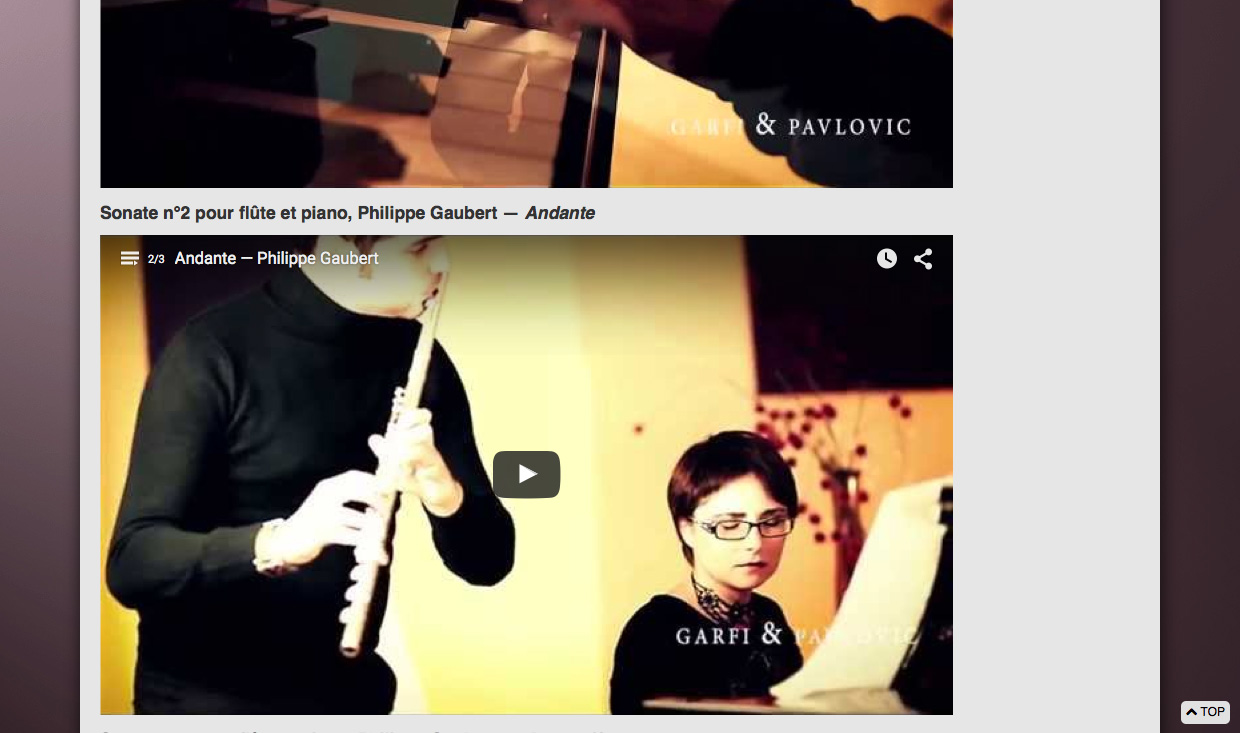 Page des videos du site www.natalipavlovic.fr
